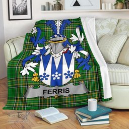 Scottish Ferris Coat of Arms Family Crest Ireland Blanket Irish National Tartan Irish County Blanket