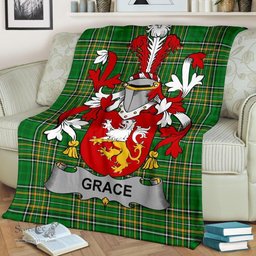 Scottish Grace Coat of Arms Family Crest Ireland Blanket Irish National Tartan Irish County Blanket