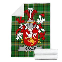 Scottish Grace Coat of Arms Family Crest Ireland Blanket Irish National Tartan Irish County Blanket