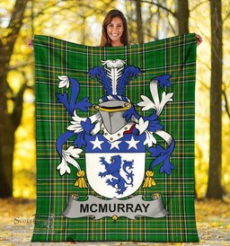 Scottish McMurray Coat of Arms Family Crest Ireland Blanket Irish National Tartan Irish County Blanket