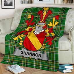 Scottish Shannon Coat of Arms Family Crest Ireland Blanket Irish National Tartan Irish County Blanket