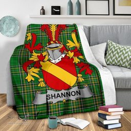 Scottish Shannon Coat of Arms Family Crest Ireland Blanket Irish National Tartan Irish County Blanket