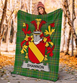 Scottish Shannon Coat of Arms Family Crest Ireland Blanket Irish National Tartan Irish County Blanket