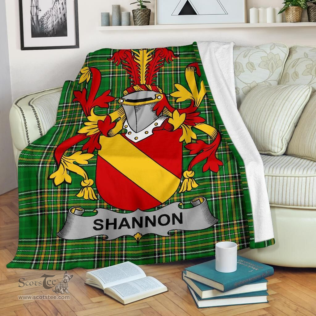Scottish Shannon Coat of Arms Family Crest Ireland Blanket Irish National Tartan Irish County Blanket