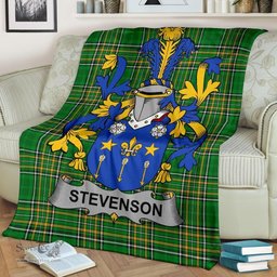 Scottish Stevenson Coat of Arms Family Crest Ireland Blanket Irish National Tartan Irish County Blanket