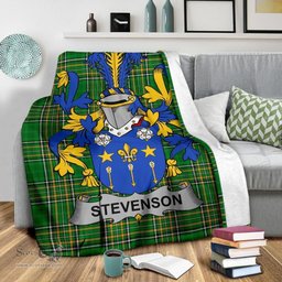 Scottish Stevenson Coat of Arms Family Crest Ireland Blanket Irish National Tartan Irish County Blanket
