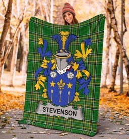 Scottish Stevenson Coat of Arms Family Crest Ireland Blanket Irish National Tartan Irish County Blanket