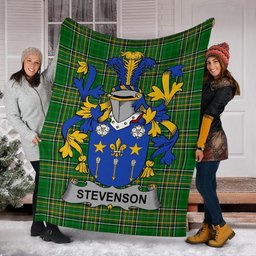 Scottish Stevenson Coat of Arms Family Crest Ireland Blanket Irish National Tartan Irish County Blanket