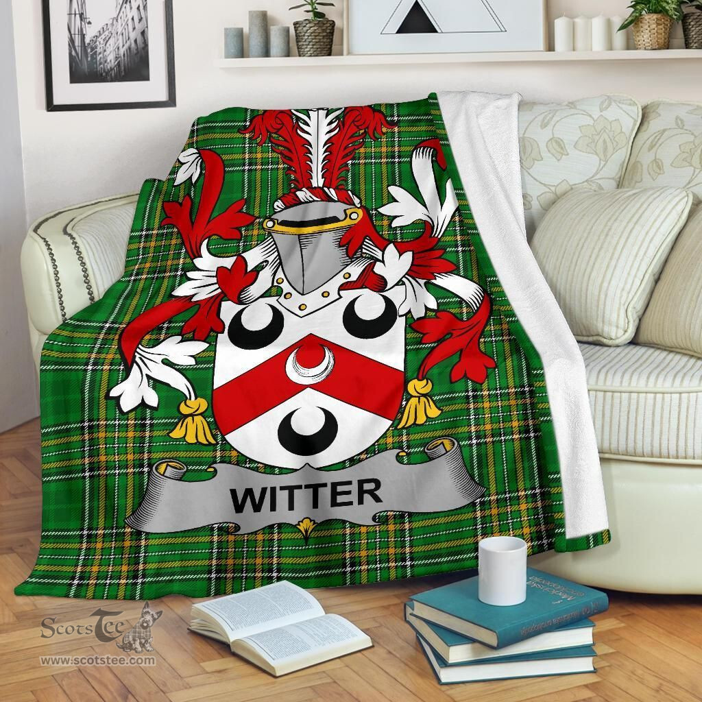 Scottish Witter Coat of Arms Family Crest Ireland Blanket Irish National Tartan Irish County Blanket