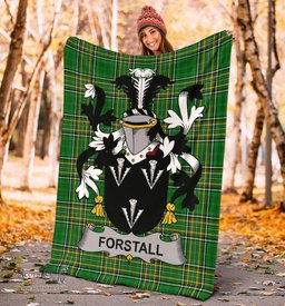 Scottish Forstall Coat of Arms Family Crest Ireland Blanket Irish National Tartan Irish County Blanket
