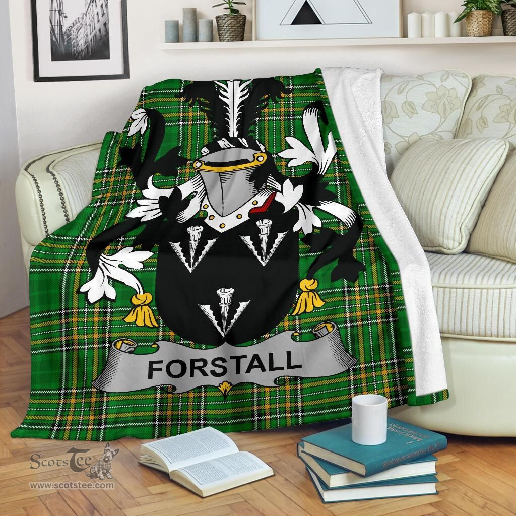 Scottish Forstall Coat of Arms Family Crest Ireland Blanket Irish National Tartan Irish County Blanket