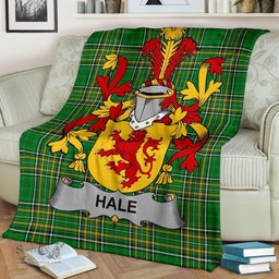 Scottish Hale or McHale Coat of Arms Family Crest Ireland Blanket Irish National Tartan Irish County Blanket