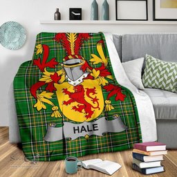 Scottish Hale or McHale Coat of Arms Family Crest Ireland Blanket Irish National Tartan Irish County Blanket