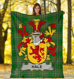 Scottish Hale or McHale Coat of Arms Family Crest Ireland Blanket Irish National Tartan Irish County Blanket