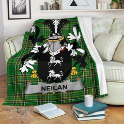 Scottish Neilan or O'Neylan Coat of Arms Family Crest Ireland Blanket Irish National Tartan Irish County Blanket