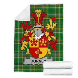 Scottish Dorney or O'Dorney Coat of Arms Family Crest Ireland Blanket Irish National Tartan Irish County Blanket
