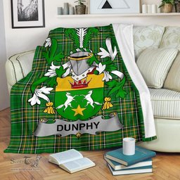 Scottish Dunphy (Middle Temple - Burke's) Coat of Arms Family Crest Ireland Blanket Irish National Tartan Irish County Blanket