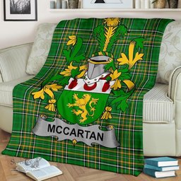 Scottish McCartan Coat of Arms Family Crest Ireland Blanket Irish National Tartan Irish County Blanket