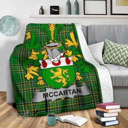 Scottish McCartan Coat of Arms Family Crest Ireland Blanket Irish National Tartan Irish County Blanket