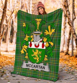 Scottish McCartan Coat of Arms Family Crest Ireland Blanket Irish National Tartan Irish County Blanket