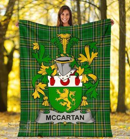 Scottish McCartan Coat of Arms Family Crest Ireland Blanket Irish National Tartan Irish County Blanket