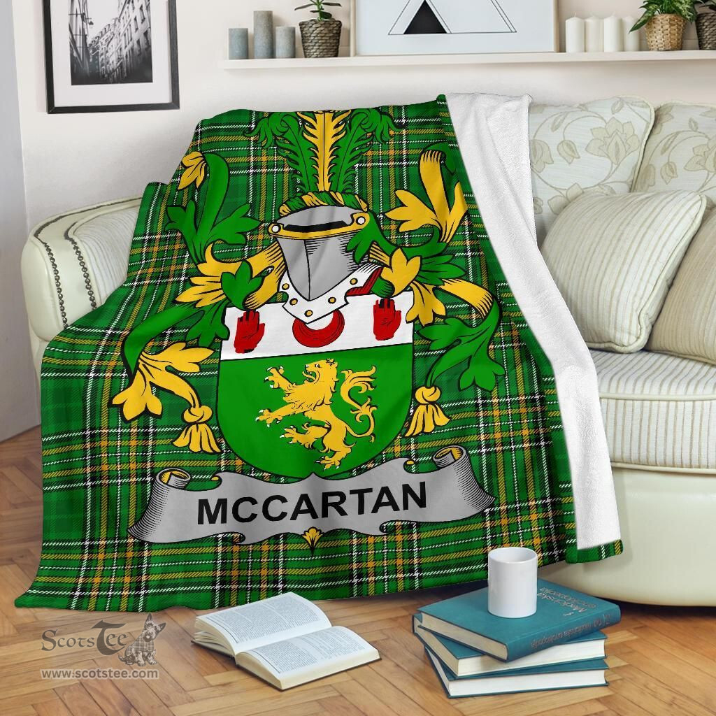 Scottish McCartan Coat of Arms Family Crest Ireland Blanket Irish National Tartan Irish County Blanket