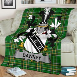 Scottish Dawney or Dawnay Coat of Arms Family Crest Ireland Blanket Irish National Tartan Irish County Blanket
