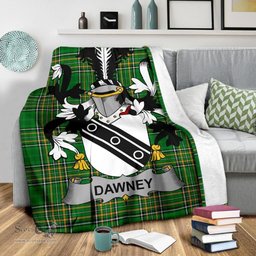 Scottish Dawney or Dawnay Coat of Arms Family Crest Ireland Blanket Irish National Tartan Irish County Blanket