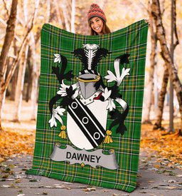 Scottish Dawney or Dawnay Coat of Arms Family Crest Ireland Blanket Irish National Tartan Irish County Blanket