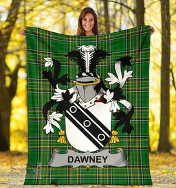 Scottish Dawney or Dawnay Coat of Arms Family Crest Ireland Blanket Irish National Tartan Irish County Blanket