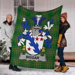 Scottish Biggar Coat of Arms Family Crest Ireland Blanket Irish National Tartan Irish County Blanket