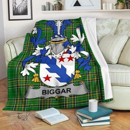 Scottish Biggar Coat of Arms Family Crest Ireland Blanket Irish National Tartan Irish County Blanket