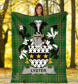 Scottish Lyster Coat of Arms Family Crest Ireland Blanket Irish National Tartan Irish County Blanket