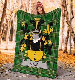 Scottish Kyle Coat of Arms Family Crest Ireland Blanket Irish National Tartan Irish County Blanket