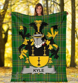 Scottish Kyle Coat of Arms Family Crest Ireland Blanket Irish National Tartan Irish County Blanket