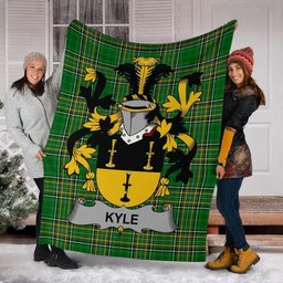 Scottish Kyle Coat of Arms Family Crest Ireland Blanket Irish National Tartan Irish County Blanket