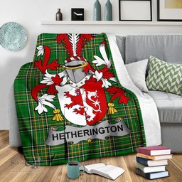 Scottish Hetherington Coat of Arms Family Crest Ireland Blanket Irish National Tartan Irish County Blanket