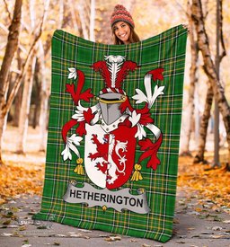Scottish Hetherington Coat of Arms Family Crest Ireland Blanket Irish National Tartan Irish County Blanket
