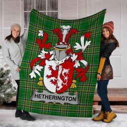 Scottish Hetherington Coat of Arms Family Crest Ireland Blanket Irish National Tartan Irish County Blanket