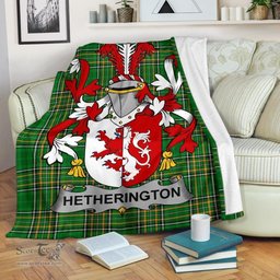 Scottish Hetherington Coat of Arms Family Crest Ireland Blanket Irish National Tartan Irish County Blanket
