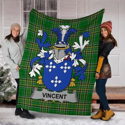 Scottish Vincent Coat of Arms Family Crest Ireland Blanket Irish National Tartan Irish County Blanket