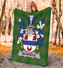 Scottish McArdle Coat of Arms Family Crest Ireland Blanket Irish National Tartan Irish County Blanket