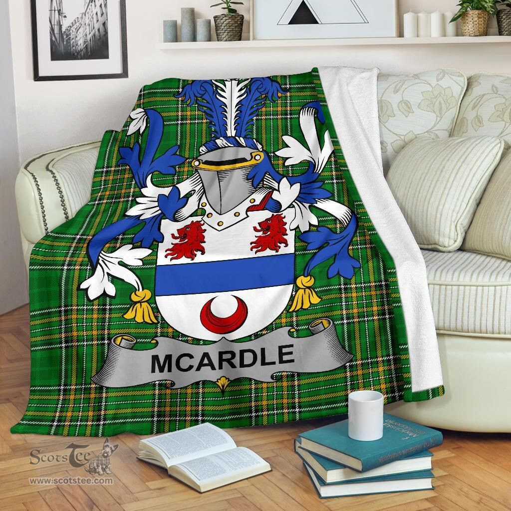 Scottish McArdle Coat of Arms Family Crest Ireland Blanket Irish National Tartan Irish County Blanket