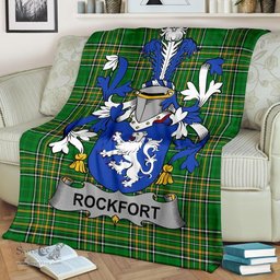 Scottish Rockfort Coat of Arms Family Crest Ireland Blanket Irish National Tartan Irish County Blanket