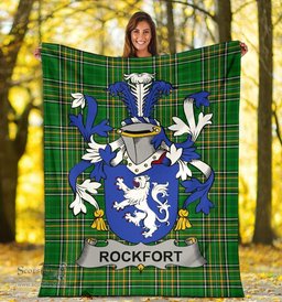 Scottish Rockfort Coat of Arms Family Crest Ireland Blanket Irish National Tartan Irish County Blanket