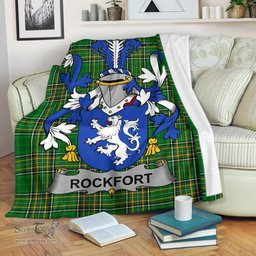Scottish Rockfort Coat of Arms Family Crest Ireland Blanket Irish National Tartan Irish County Blanket