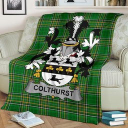 Scottish Colthurst Coat of Arms Family Crest Ireland Blanket Irish National Tartan Irish County Blanket