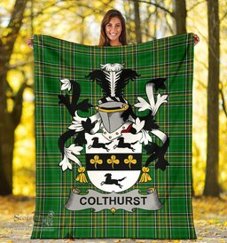 Scottish Colthurst Coat of Arms Family Crest Ireland Blanket Irish National Tartan Irish County Blanket