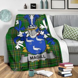 Scottish Magill Coat of Arms Family Crest Ireland Blanket Irish National Tartan Irish County Blanket