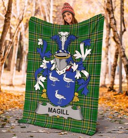 Scottish Magill Coat of Arms Family Crest Ireland Blanket Irish National Tartan Irish County Blanket